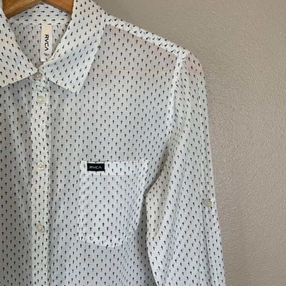 RVCA Cross Printed Button-up Blouse - Picture 5 of 16